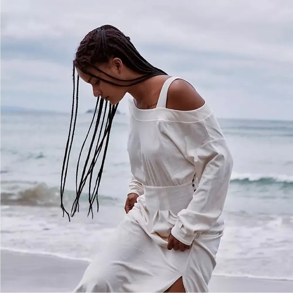 Free People Ibiza Midi Dress in Ivory